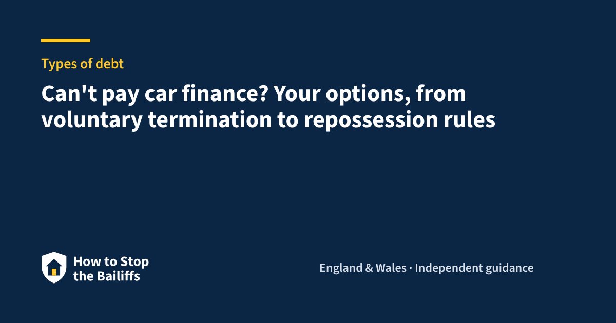 Can't pay car finance? Your options, from voluntary termination to repossession rules