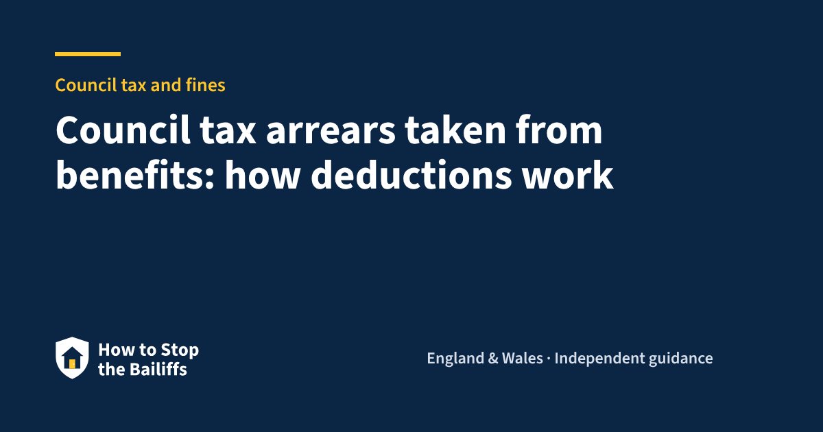 Council tax arrears taken from benefits: how deductions work