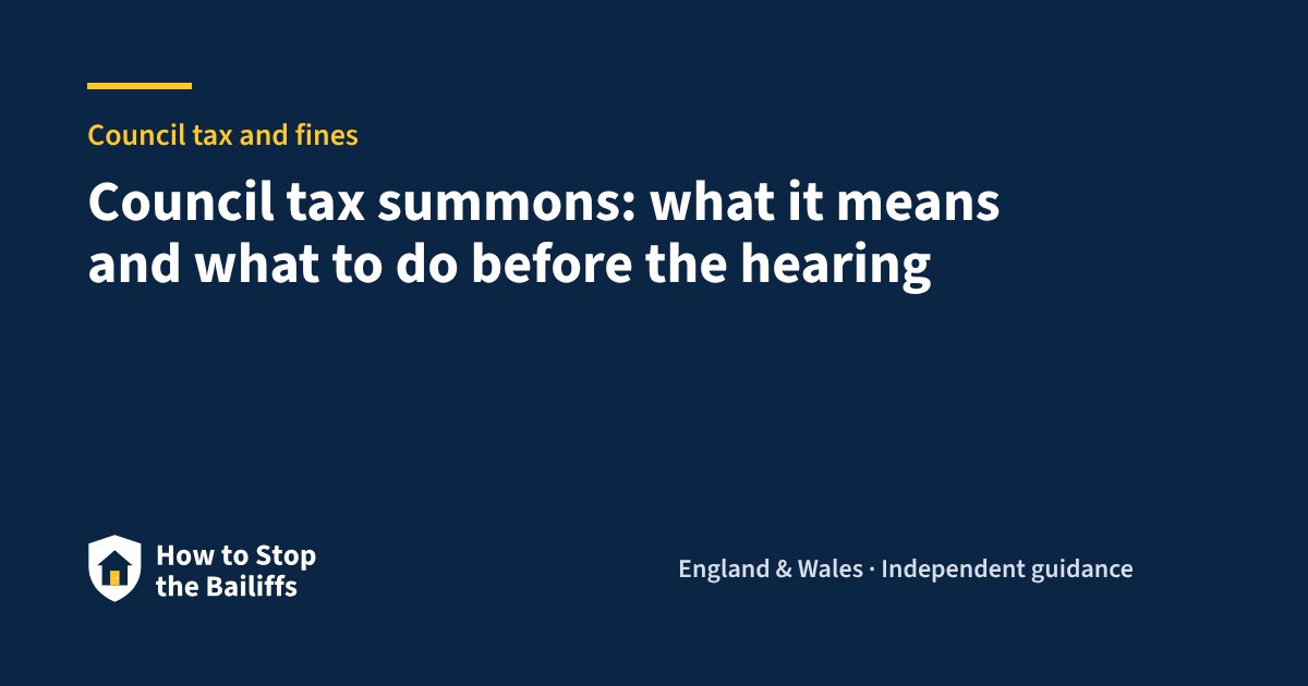 Council tax summons: what it means and what to do before the hearing
