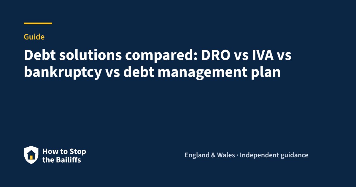 Debt solutions compared: DRO vs IVA vs bankruptcy vs debt management plan