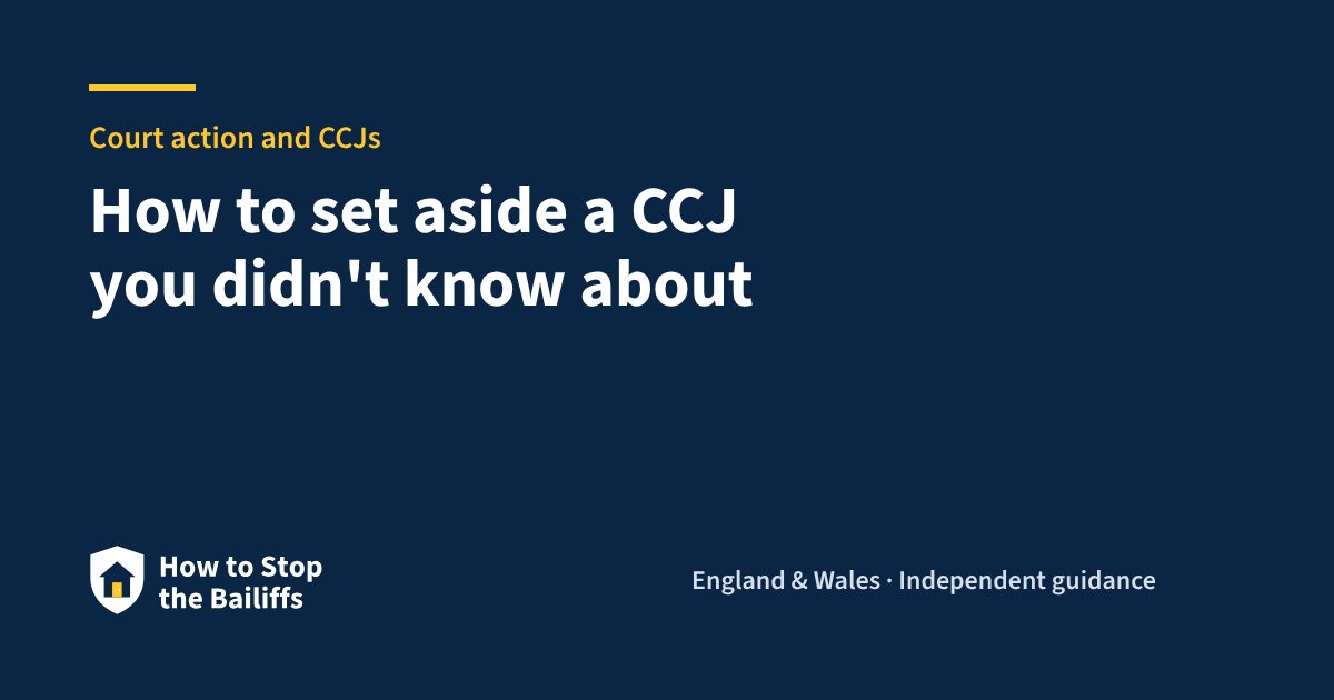 How to set aside a CCJ you didn't know about