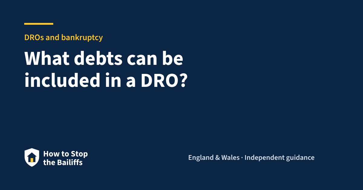 What debts can be included in a DRO?